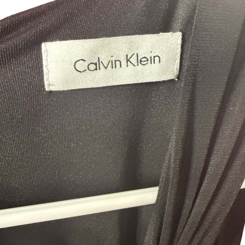 Calvin Klein Sleeveless Black Sheath Dress with Gold Tone Hardware - Picture 4 of 4
